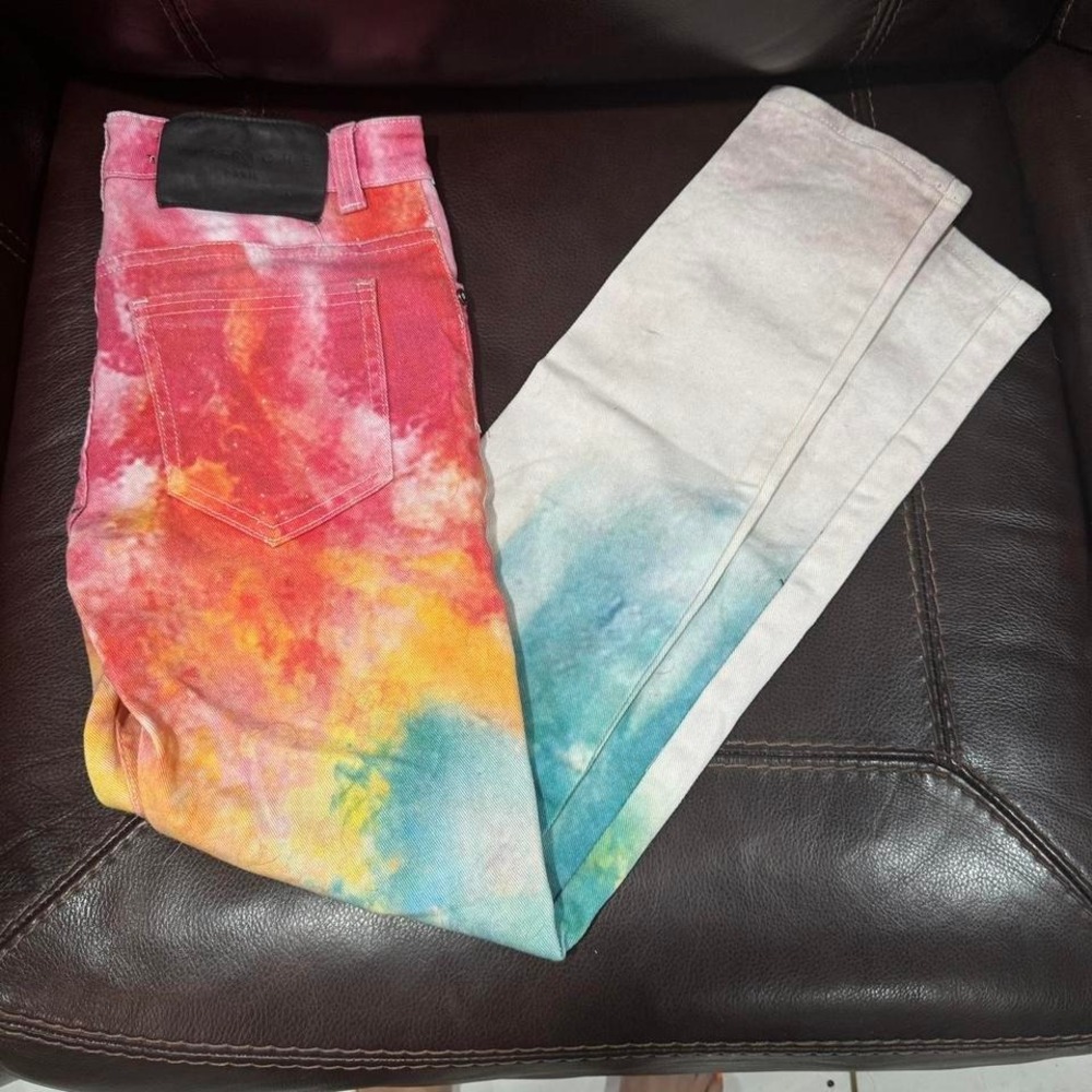 Vie Riche Men's Multicolor Tie-Dye Denim Jeans Size 30 X 30 Straight Fit
